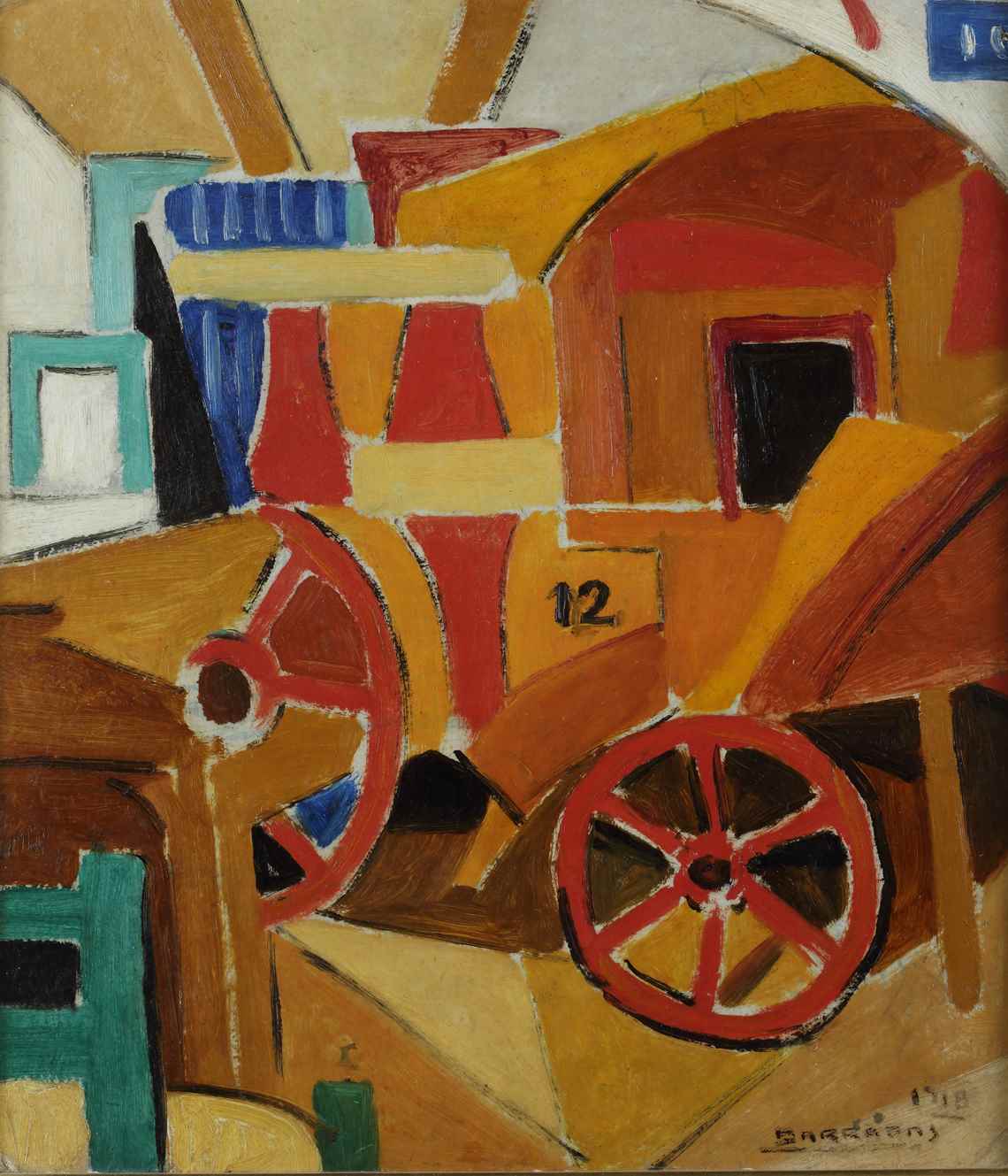 La vieja carroza. 1918. Oleo sobre cartón