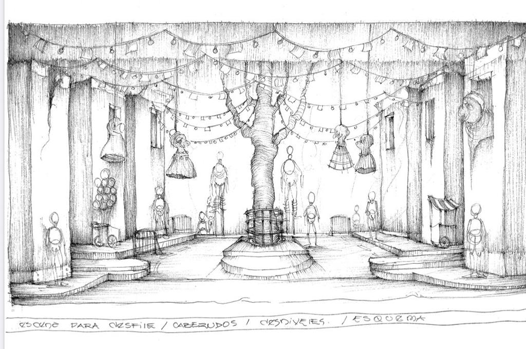 Croquis de la ópera Pagliacci 