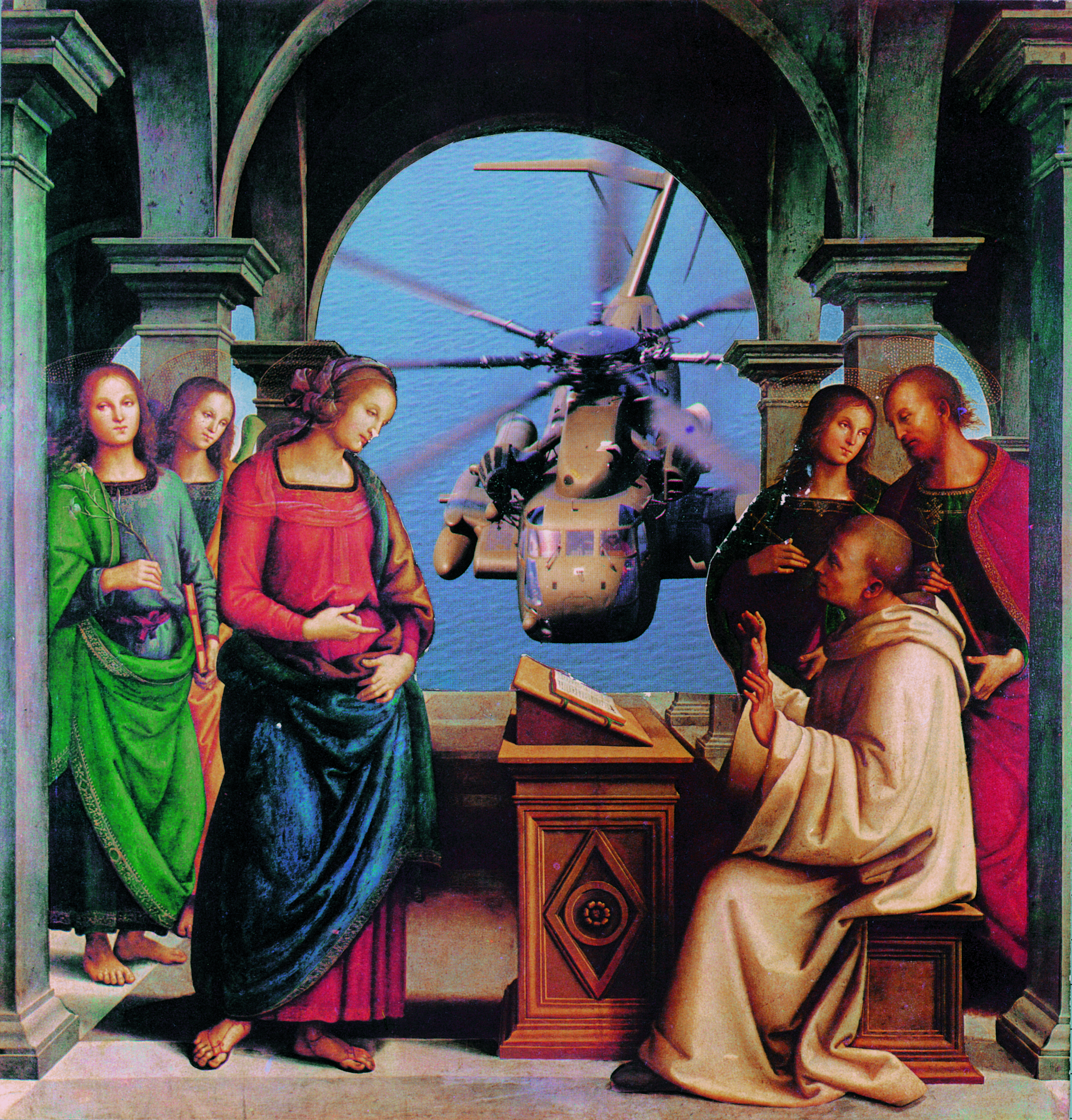 Mimetismo y otros infiernos - “La visión de San Bernando de Pietro Perugino + Helicóptero EEUU”