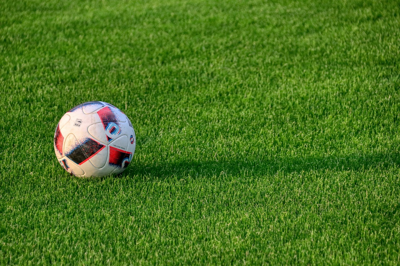 Pelota en  una cancha de fútbol