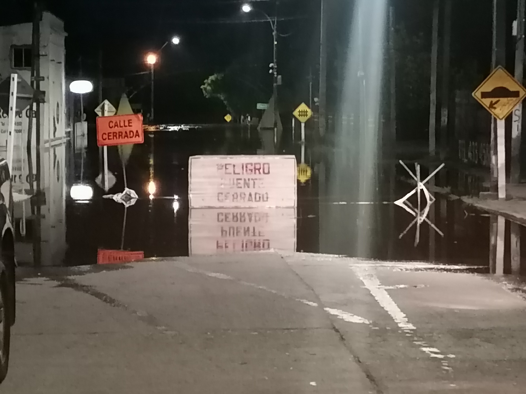 Vista del río crecido