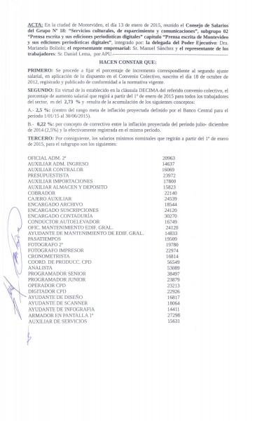 Ajuste salarial Prensa Montevideo