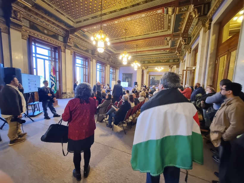 Presentación del Día de la mujer palestina en el Salón de Eventos Especiales del Palacio Legislativo - Foto: Victoria Camboni