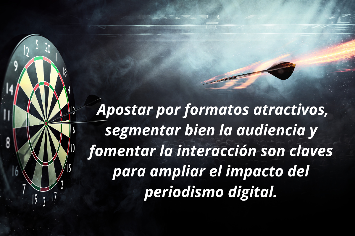  Apostar por formatos atractivos, segmentar bien la audiencia y fomentar la interacción son claves para ampliar el impacto del periodismo digital.