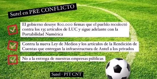 Texto que se envió para la difusión en el partido de Uruguay, que las autoridades y la AUF censuraron.