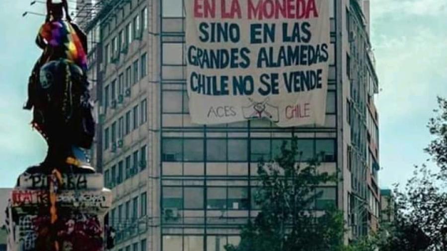 Pancarta en las manifestaciones de Chile