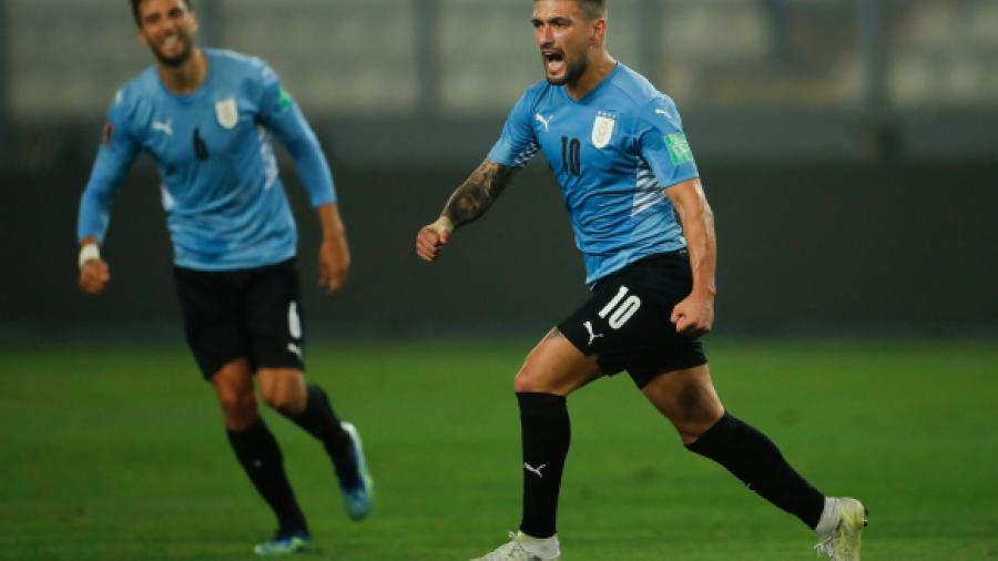 Giorgian De Arrascaeta festeja el gol del empate.