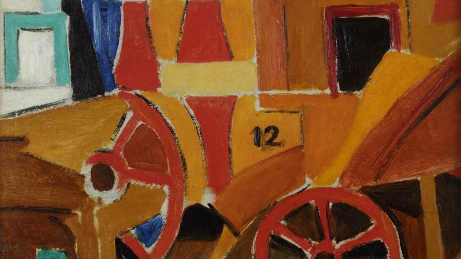 La vieja carroza. 1918. Oleo sobre cartón