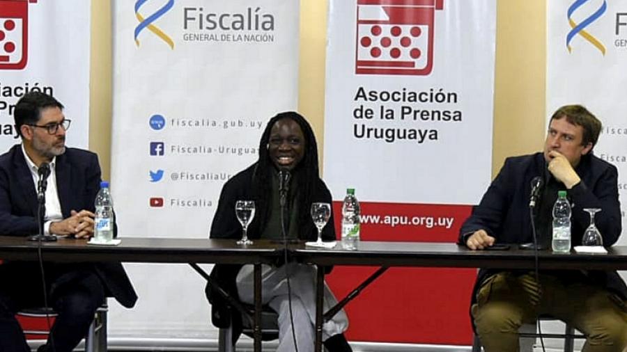 Mesa inaugural del taller, Javier Benech, Sandra Sharman y Fabián Cardozo