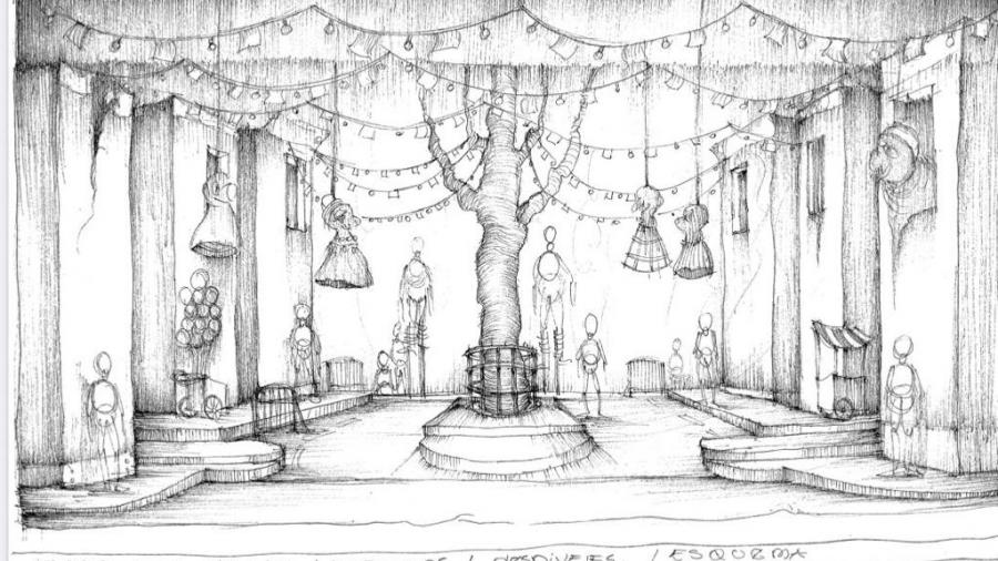 Croquis de la ópera Pagliacci