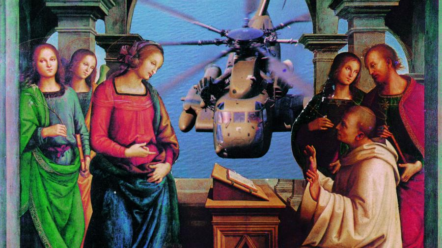 Mimetismo y otros infiernos - “La visión de San Bernando de Pietro Perugino + Helicóptero EEUU”