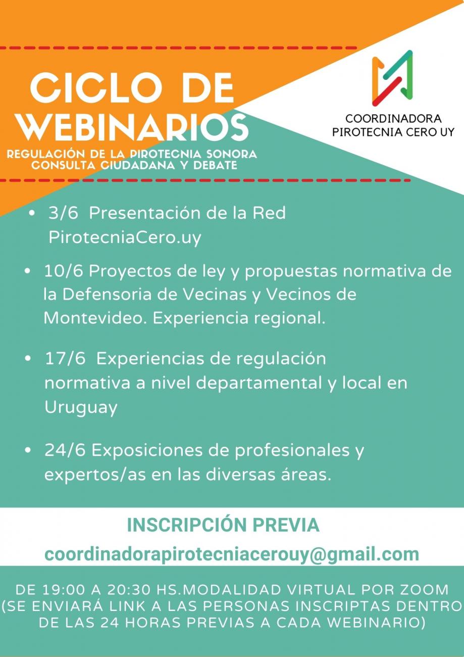 Flyer de los cuatro Webinarios 