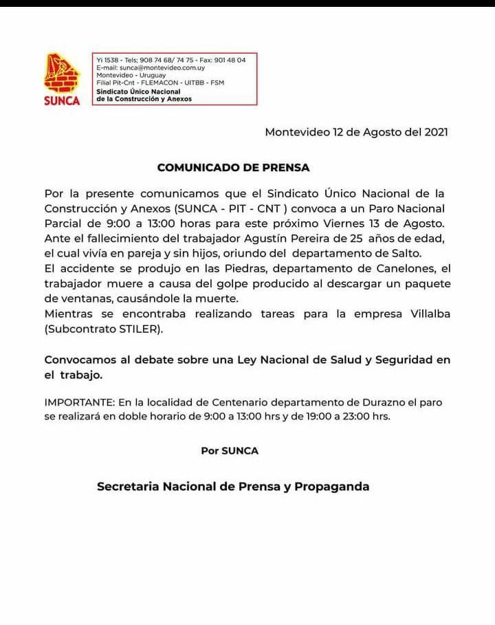 Comunicado del sunca