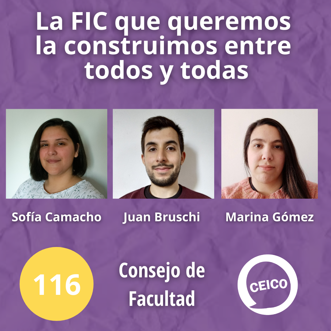 Se presenta la fotografía de los 3 candidatos del Ceico al Consejo de Facultad
