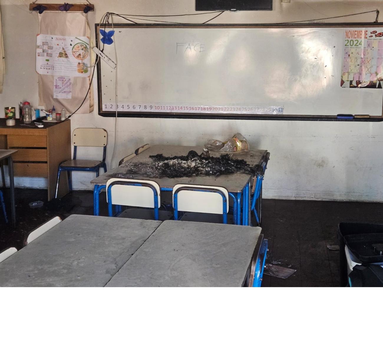 Uno de los salones afectados