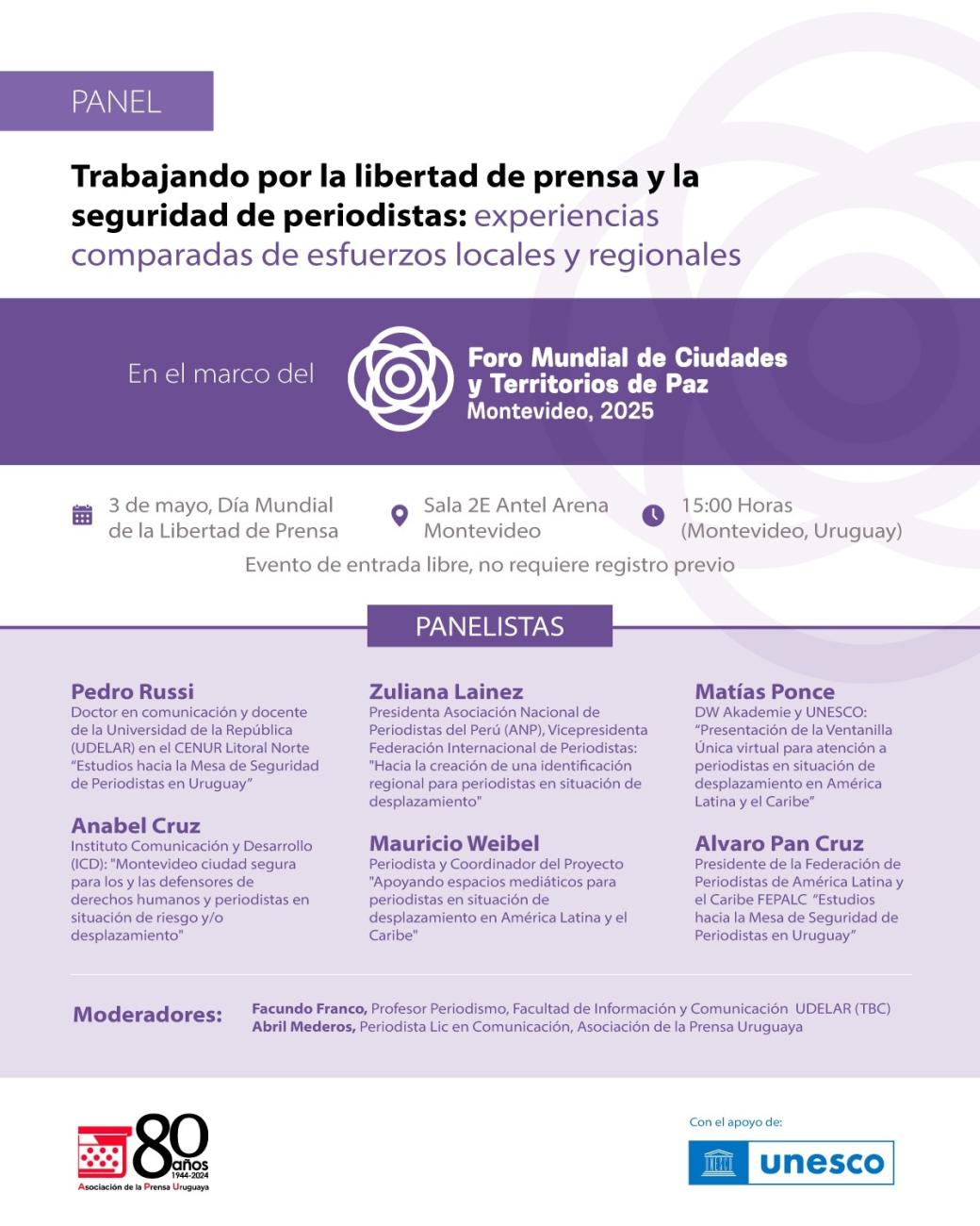 Convocatoria jornada 3 de mayo de 2025 - Día de la Libertad de Prensa