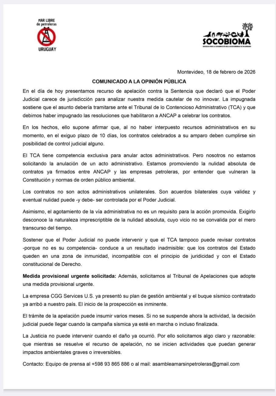 Comunicado a la opinión pública